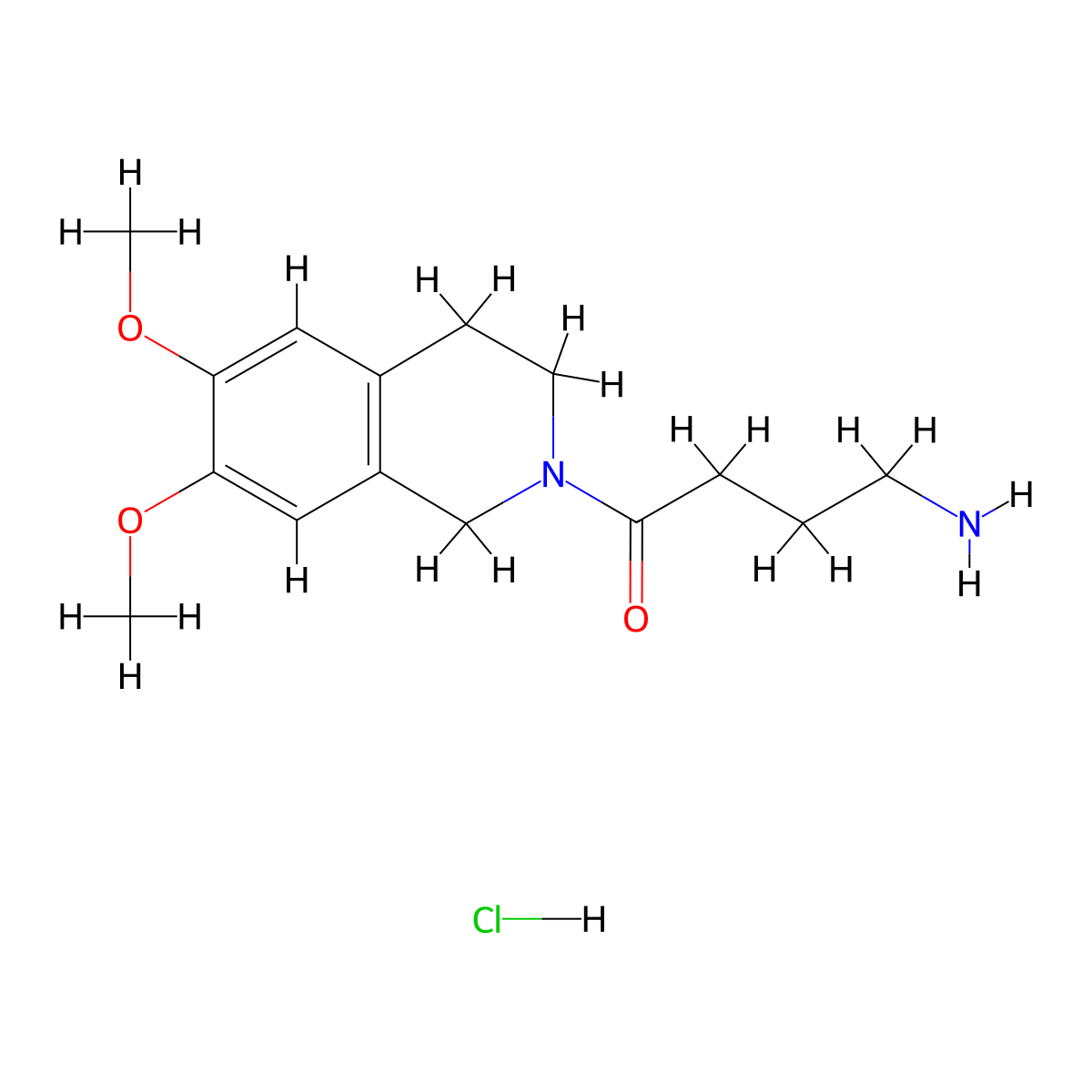 4-Amino-1-(6,7-dimethoxy-1,2,3,4-tetrahydroisoquinolin-2-yl)butan-1-one hydrochloride molecular structure, CAS 1308647-82-6