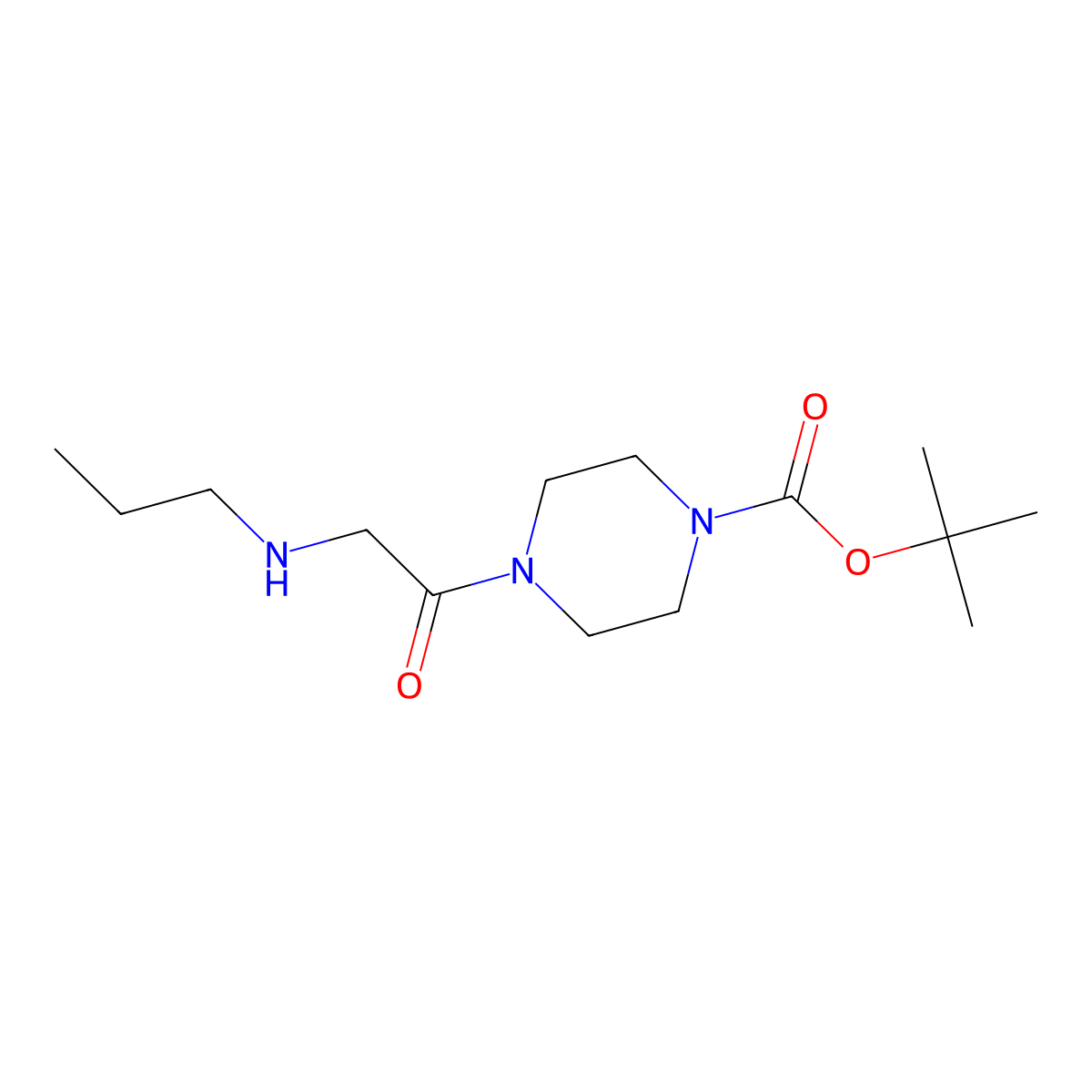 Tert-butyl 4-[2-(propylamino)acetyl]piperazine-1-carboxylate molecular structure, CAS 1308648-20-5