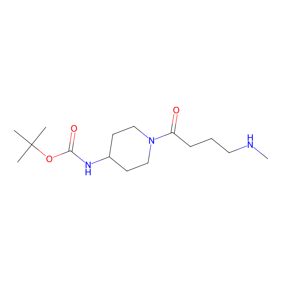 tert-butyl N-{1-[4-(methylamino)butanoyl]piperidin-4-yl}carbamate molecular structure, CAS 1308648-48-7