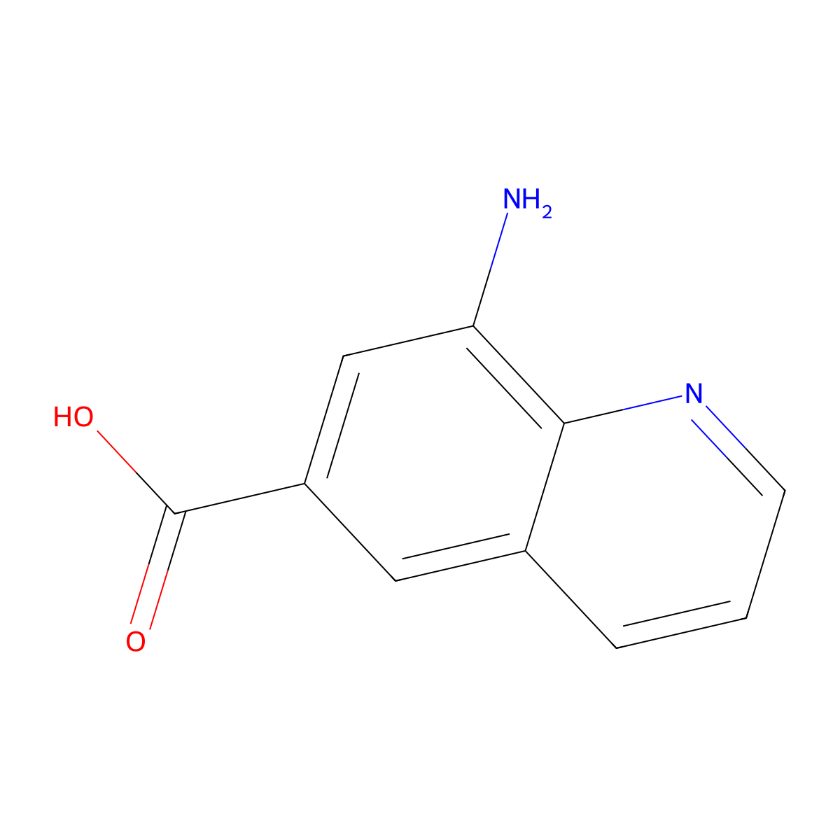 8-Aminoquinoline-6-carboxylic acid molecular structure, CAS 1308648-63-6