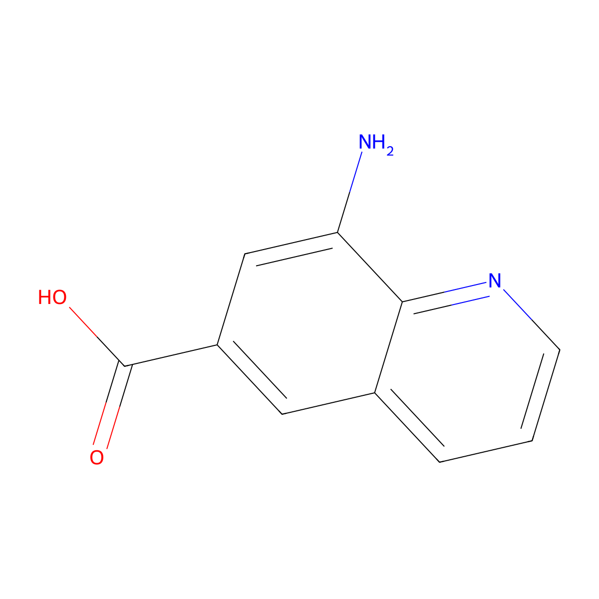 8-Aminoquinoline-6-carboxylic acid molecular structure, CAS 1308648-63-6