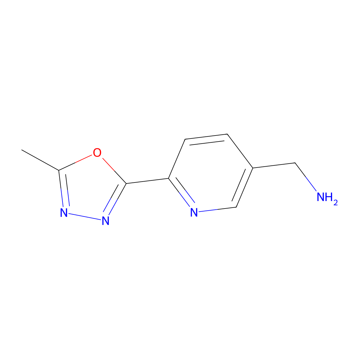 [6-(5-Methyl-1,3,4-oxadiazol-2-yl)pyridin-3-yl]methanamine molecular structure, CAS 1308648-69-2