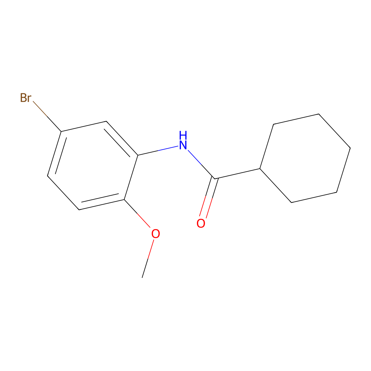 Cyclohexanecarboxamide, N-(5-bromo-2-methoxyphenyl)- molecular structure, CAS 1308649-28-6