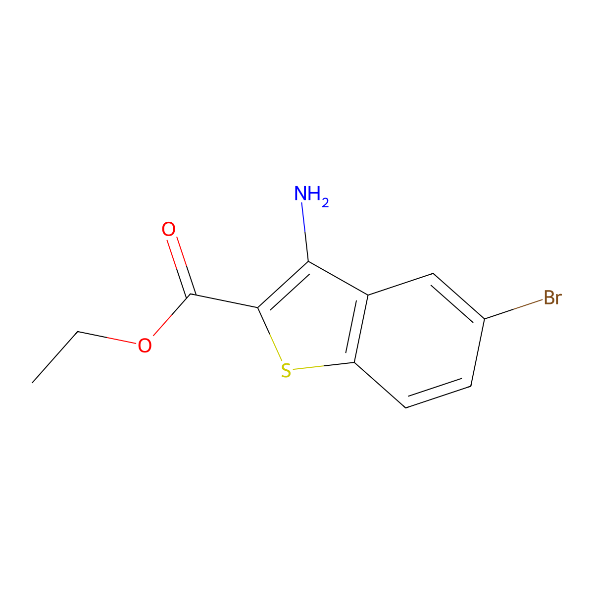 Ethyl 3-amino-5-bromobenzo[b]thiophene-2-carboxylate molecular structure, CAS 1308649-79-7
