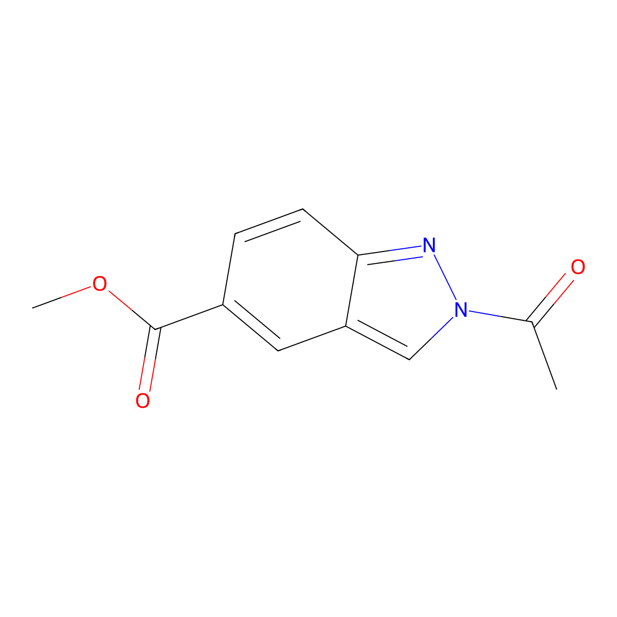 Methyl 2-acetyl-2H-indazole-5-carboxylate molecular structure, CAS 1308649-95-7