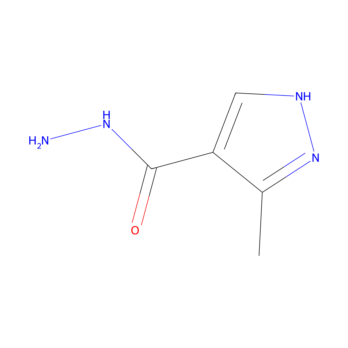 3-methyl-1H-pyrazole-4-carbohydrazide molecular structure, CAS 1308650-19-2