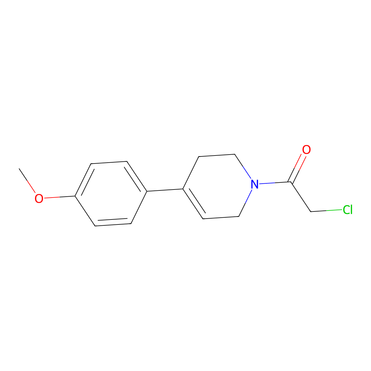 2-Chloro-1-[4-(4-methoxyphenyl)-1,2,3,6-tetrahydropyridin-1-yl]ethan-1-one molecular structure, CAS 1308650-22-7