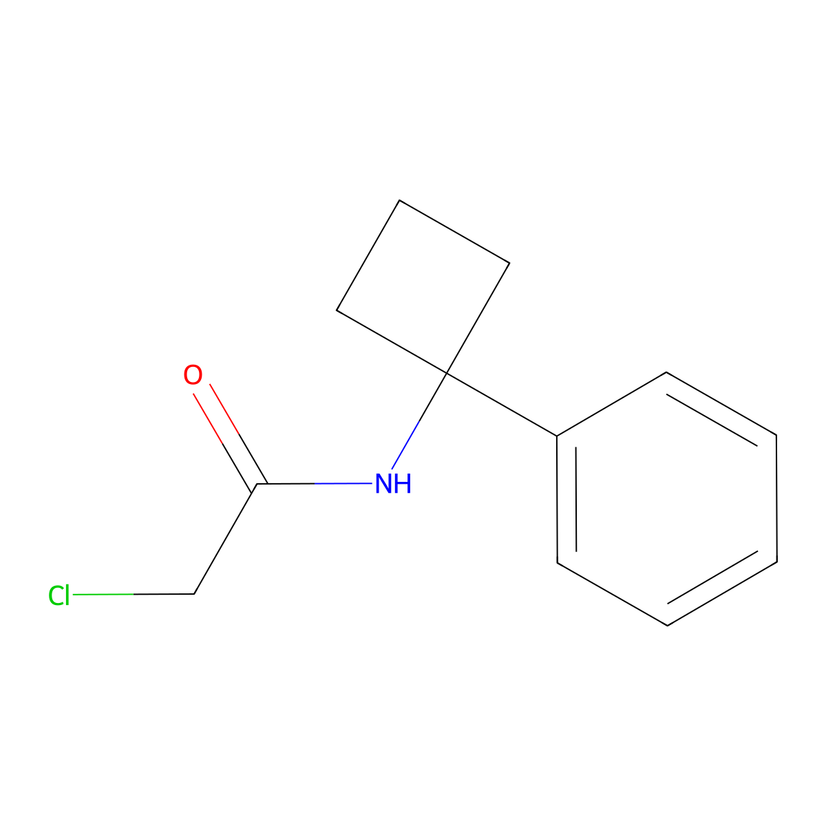 2-chloro-N-(1-phenylcyclobutyl)acetamide molecular structure, CAS 1308650-24-9
