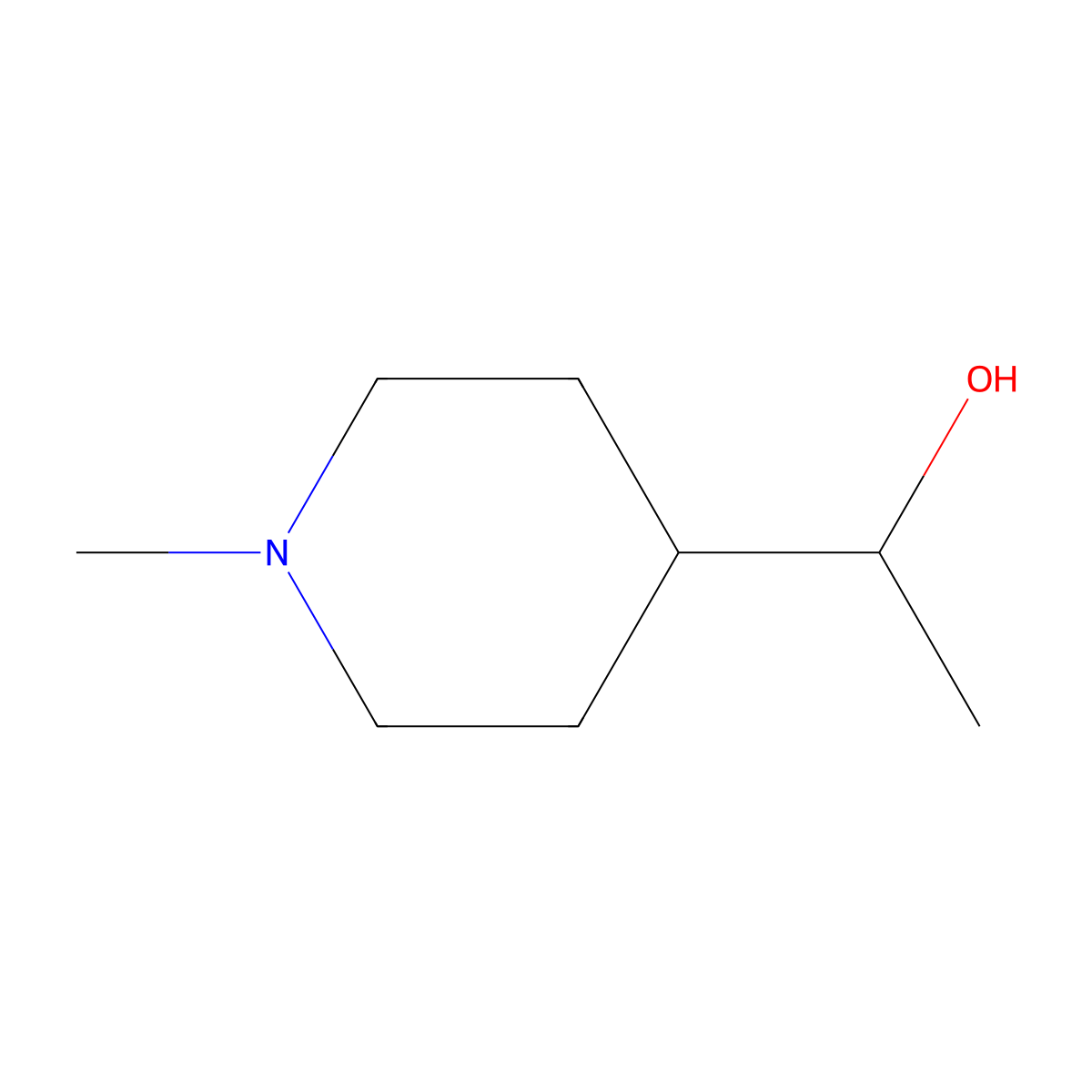 (1R)-1-(1-methylpiperidin-4-yl)ethan-1-ol molecular structure, CAS 1308650-25-0