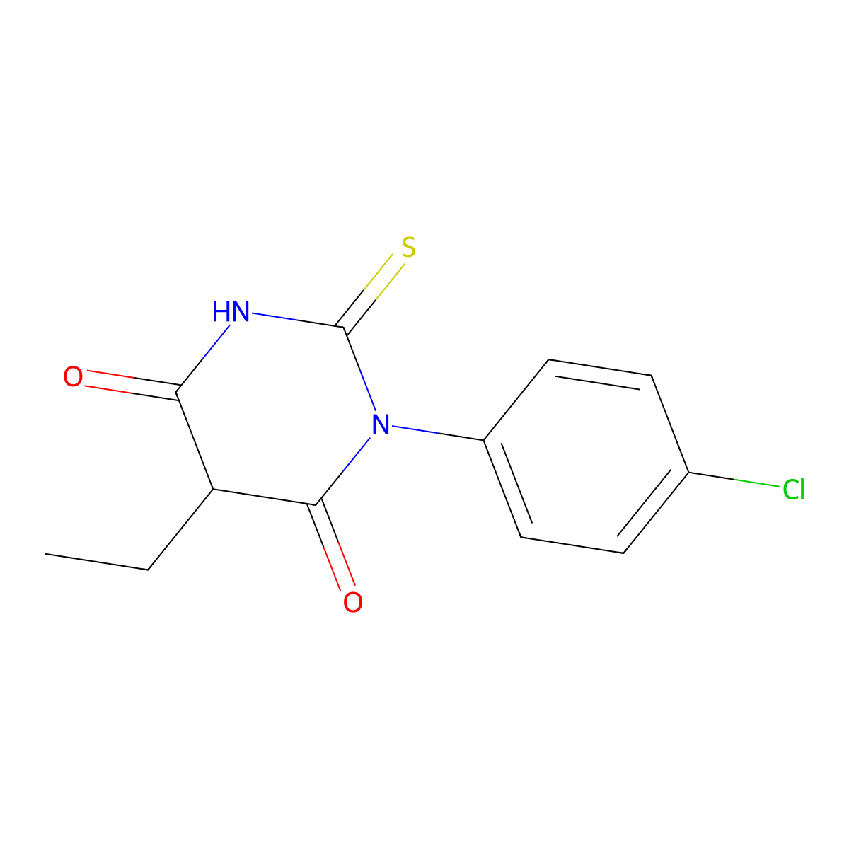 1-(4-Chlorophenyl)-5-ethyl-2-sulfanylidene-1,3-diazinane-4,6-dione molecular structure, CAS 1308650-31-8