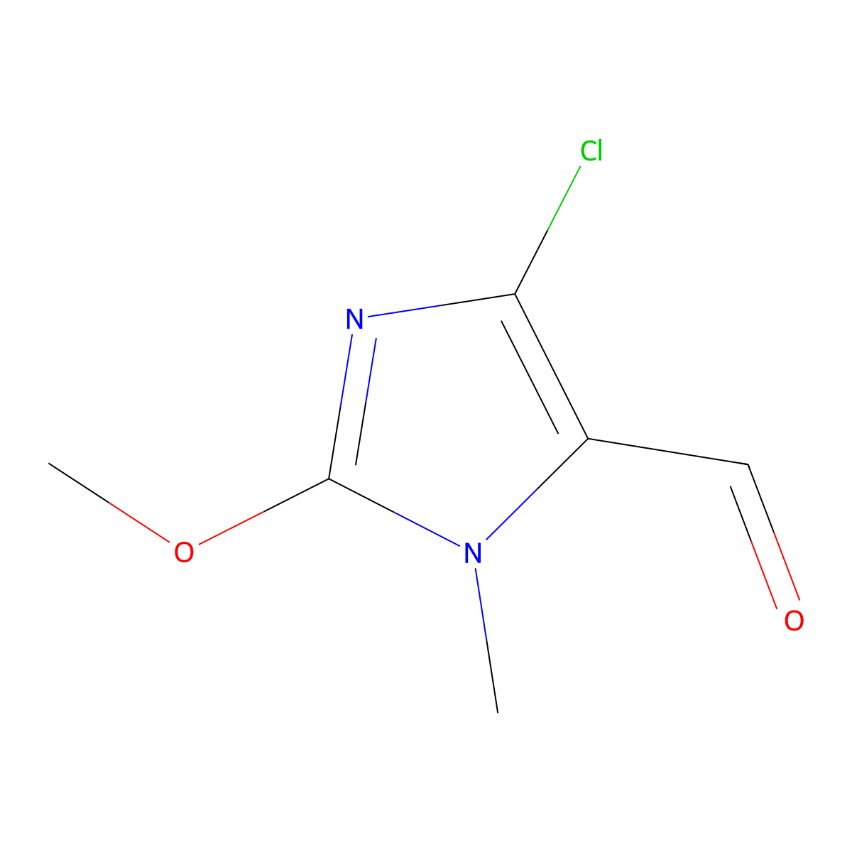 4-chloro-2-methoxy-1-methyl-1H-imidazole-5-carbaldehyde molecular structure, CAS 1308650-32-9