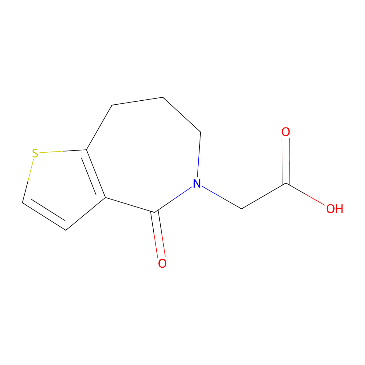 2-{4-oxo-4H,5H,6H,7H,8H-thieno[3,2-c]azepin-5-yl}acetic acid molecular structure, CAS 1308650-35-2