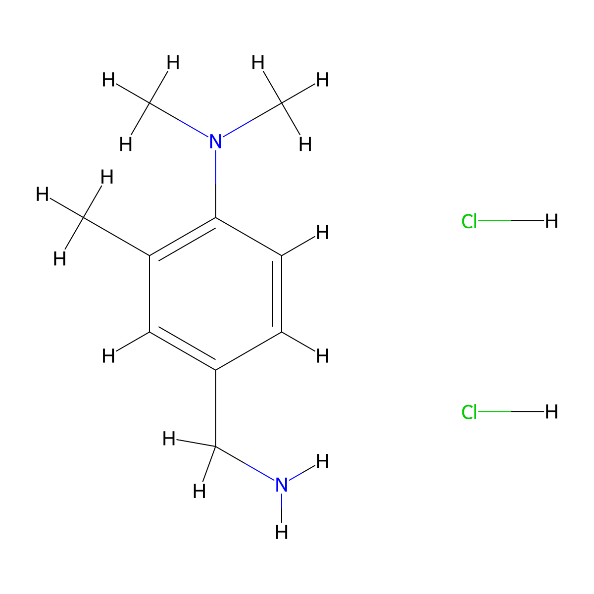 4-(aminomethyl)-N,N,2-trimethylaniline dihydrochloride molecular structure, CAS 1308650-38-5