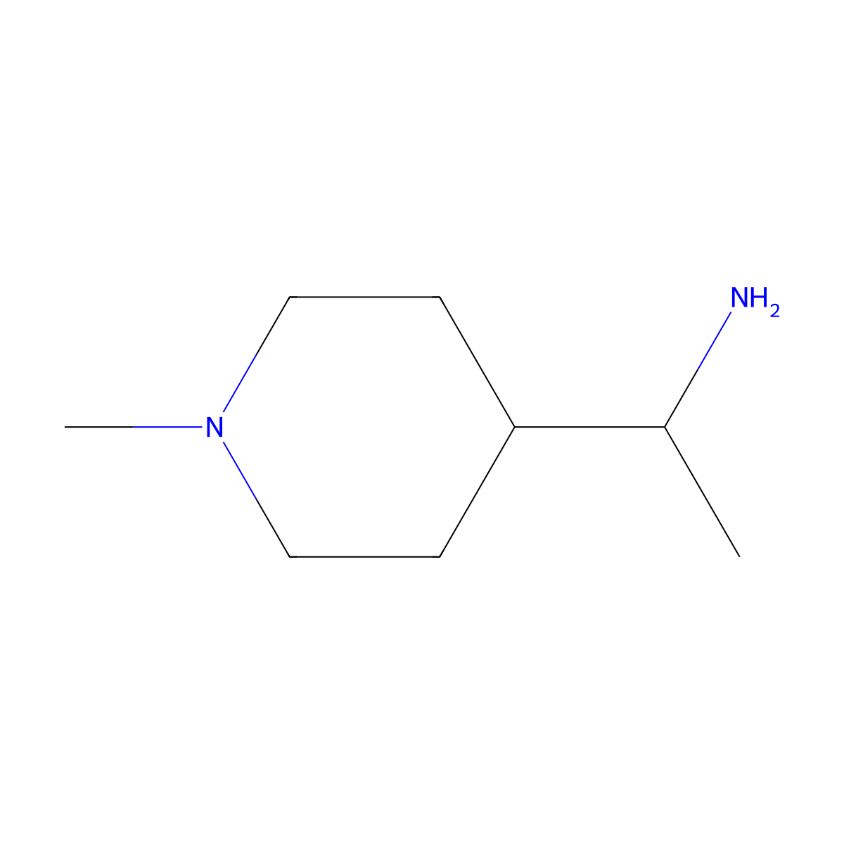 (1R)-1-(1-methylpiperidin-4-yl)ethan-1-amine molecular structure, CAS 1308650-42-1