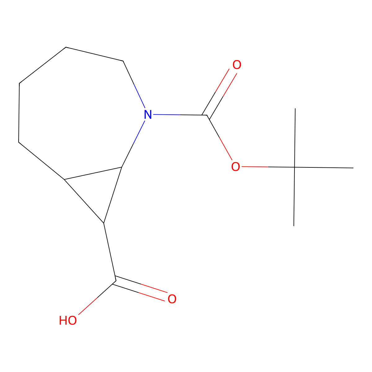 rac-(1R,7R,8R)-2-[(tert-butoxy)carbonyl]-2-azabicyclo[5.1.0]octane-8-carboxylic acid molecular structure, CAS 1308650-44-3