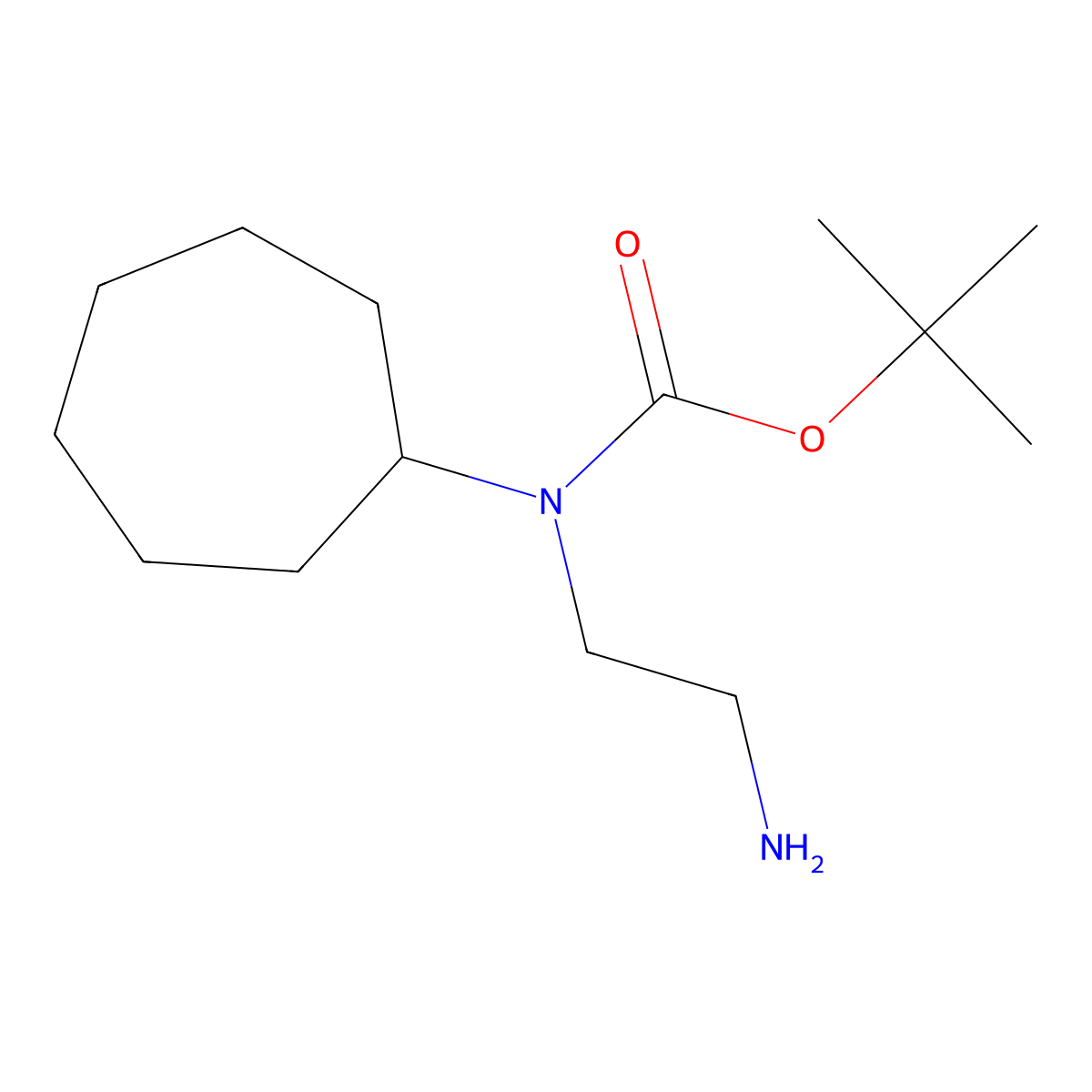tert-butyl N-(2-aminoethyl)-N-cycloheptylcarbamate molecular structure, CAS 1308650-54-5