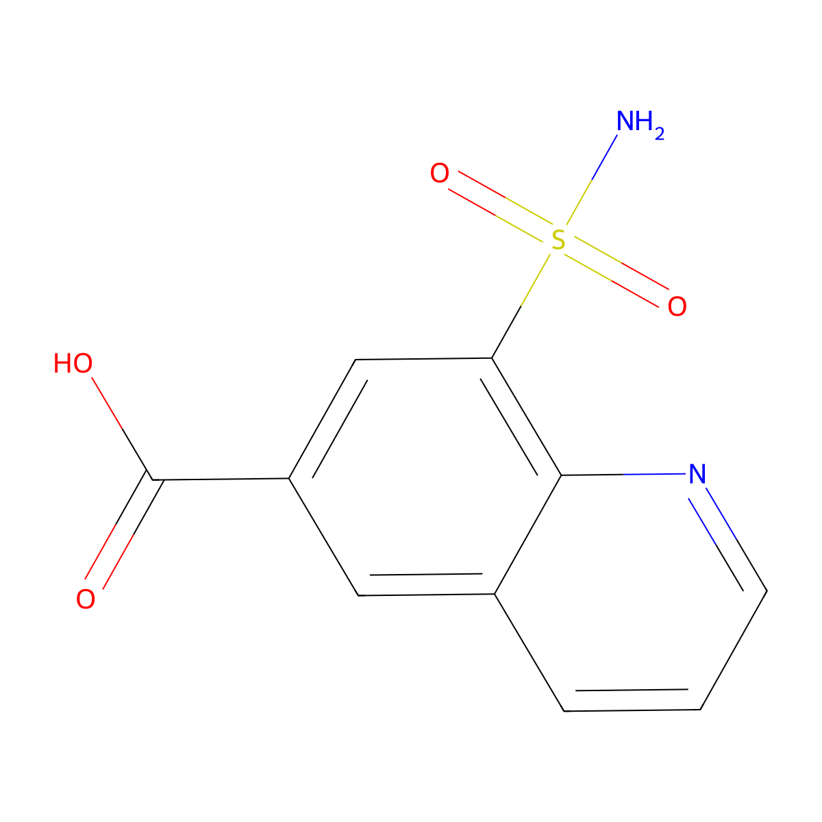 8-Sulfamoylquinoline-6-carboxylic acid molecular structure, CAS 1308650-57-8
