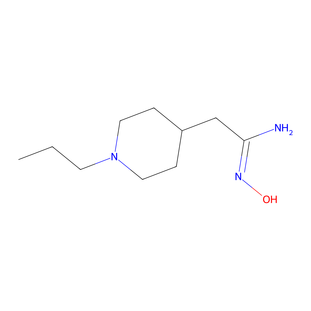 (1Z)-N'-hydroxy-2-(1-propyl-4-piperidinyl)ethanimidamide molecular structure, CAS 1308650-60-3