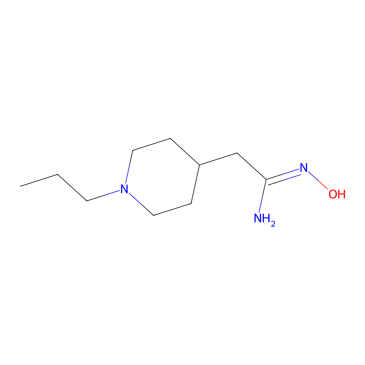 (1Z)-N'-hydroxy-2-(1-propyl-4-piperidinyl)ethanimidamide molecular structure, CAS 1308650-60-3