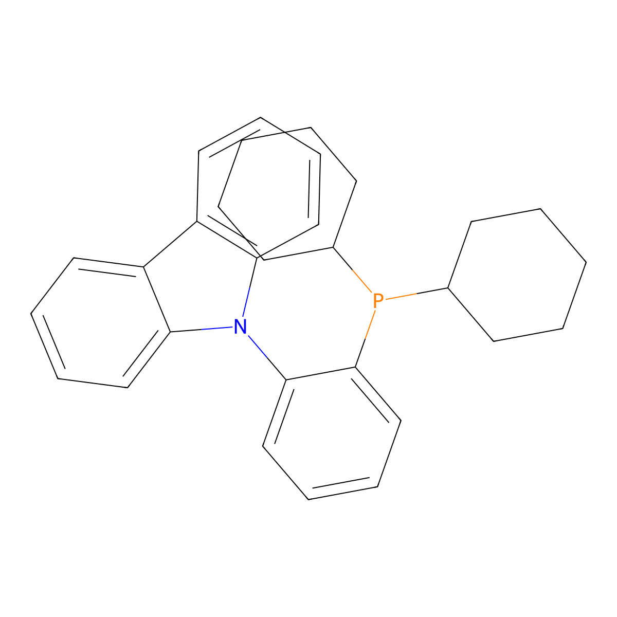 9-[2-(Dicyclohexylphosphino)phenyl]-9H-carbazole , PhenCar-Phos molecular structure, CAS 1308652-64-3