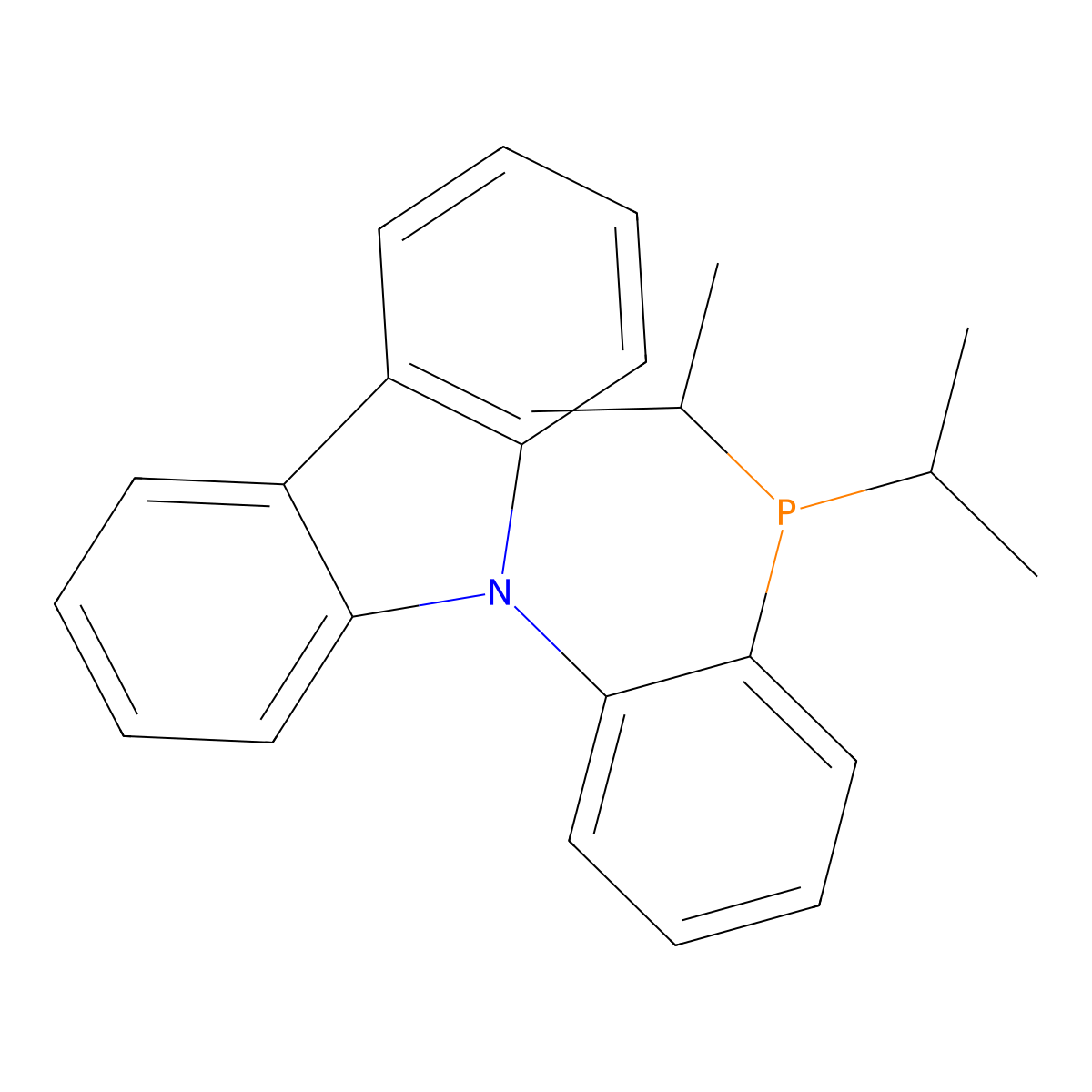 9-(2-(Diisopropylphosphaneyl)phenyl)-9H-carbazole , i-Pr PhenCar-Phos molecular structure, CAS 1308652-65-4