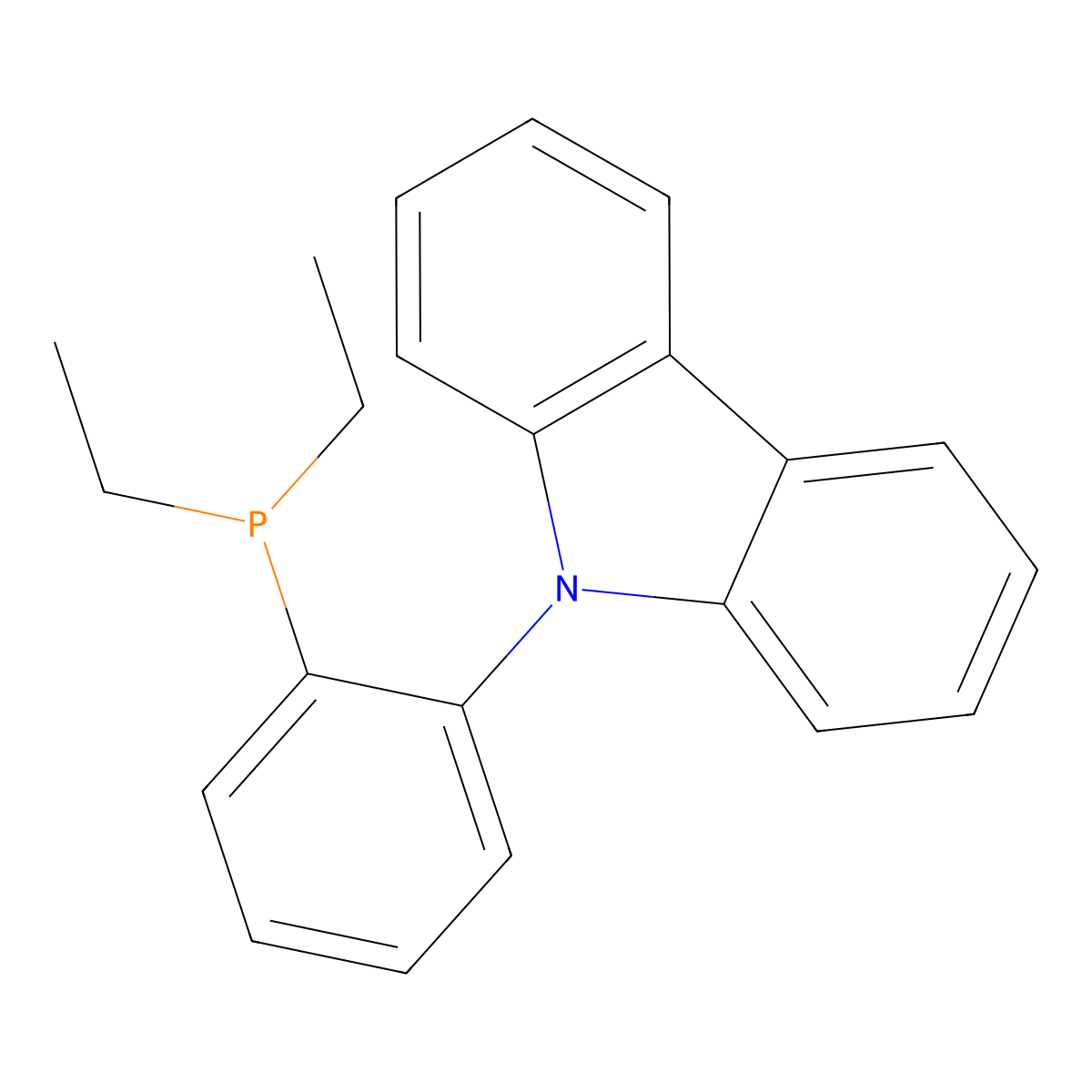 9-(2-(Diethylphosphaneyl)phenyl)-9H-carbazole , Et PhenCar-Phos molecular structure, CAS 1308652-66-5