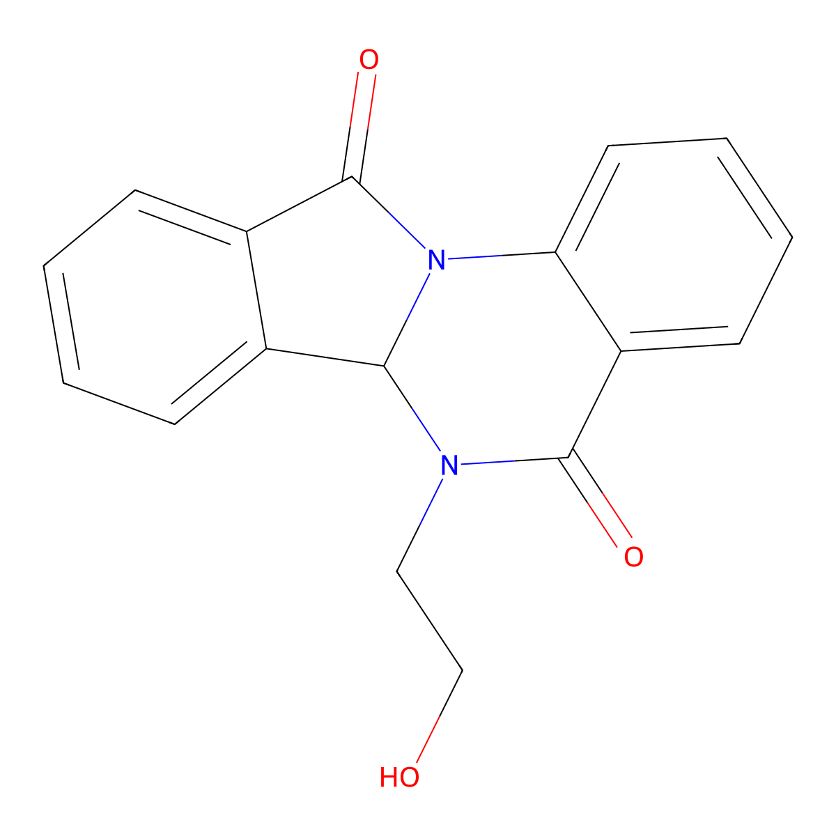 6-(2-hydroxyethyl)-6aH-isoindolo[2,3-a]quinazoline-5,11-dione molecular structure, CAS 1308660-40-3