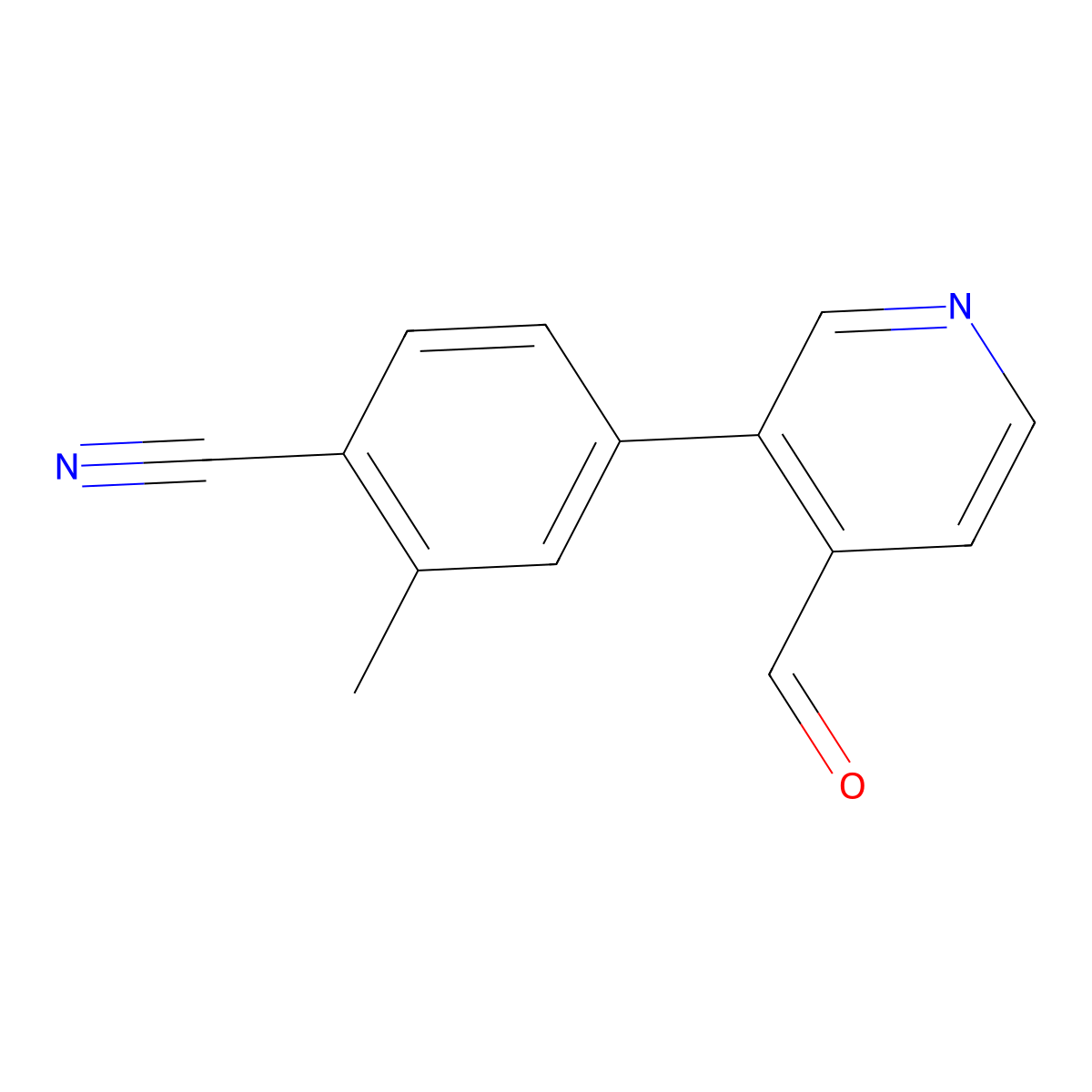 4-(4-Formylpyridin-3-yl)-2-methylbenzonitrile molecular structure, CAS 1308669-68-2