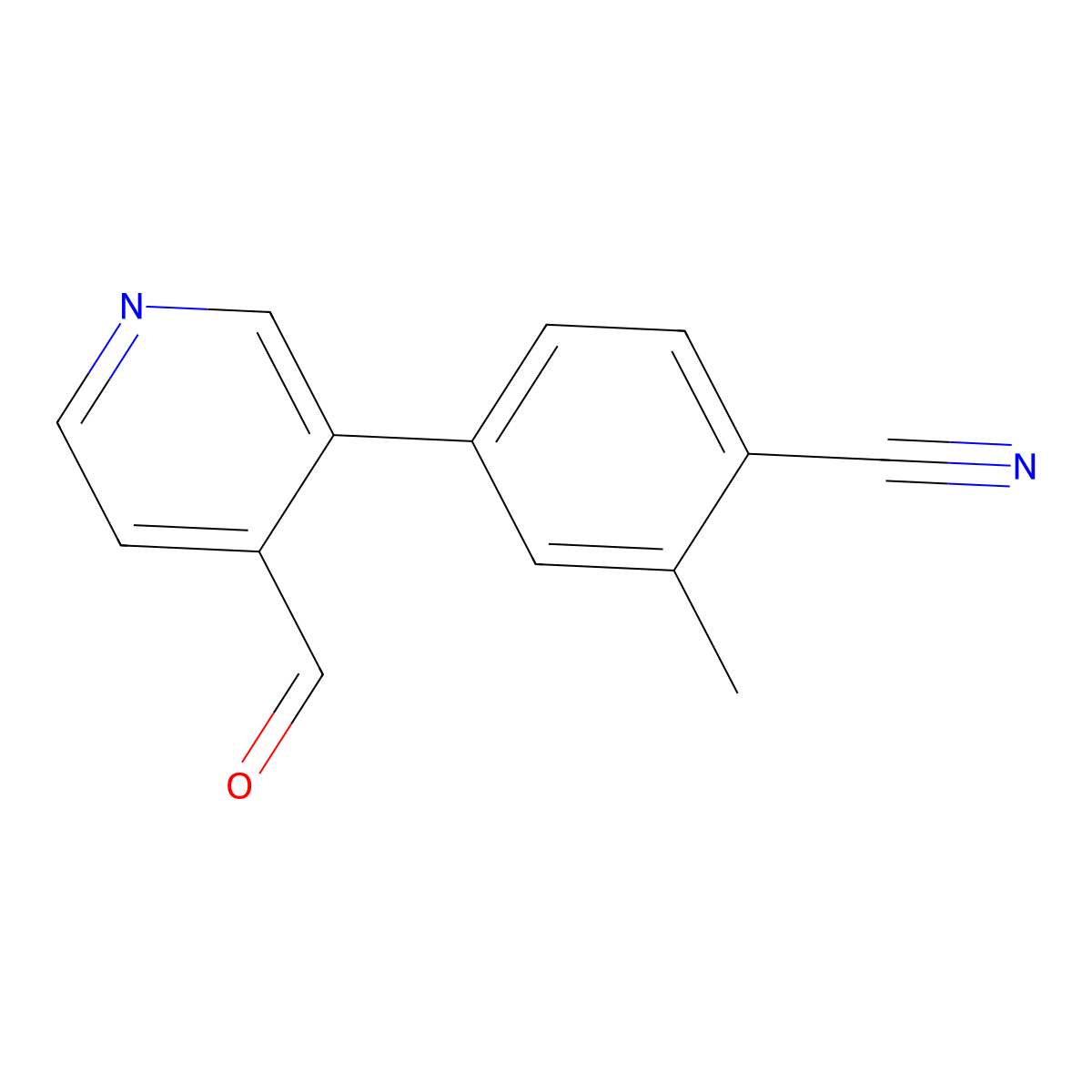 4-(4-Formylpyridin-3-yl)-2-methylbenzonitrile molecular structure, CAS 1308669-68-2