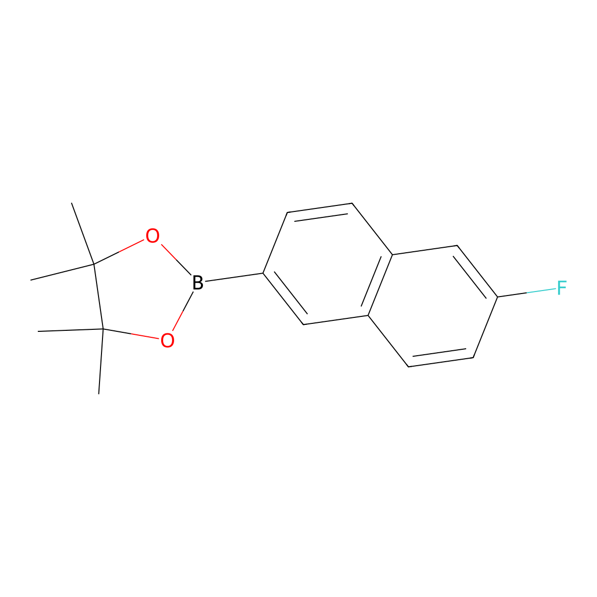 2-(6-Fluoronaphthalen-2-yl)-4,4,5,5-tetramethyl-1,3,2-dioxaborolane molecular structure, CAS 1308669-74-0