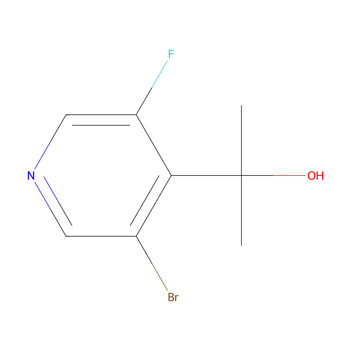 2-(3-Bromo-5-fluoropyridin-4-yl)propan-2-ol molecular structure, CAS 1308669-75-1