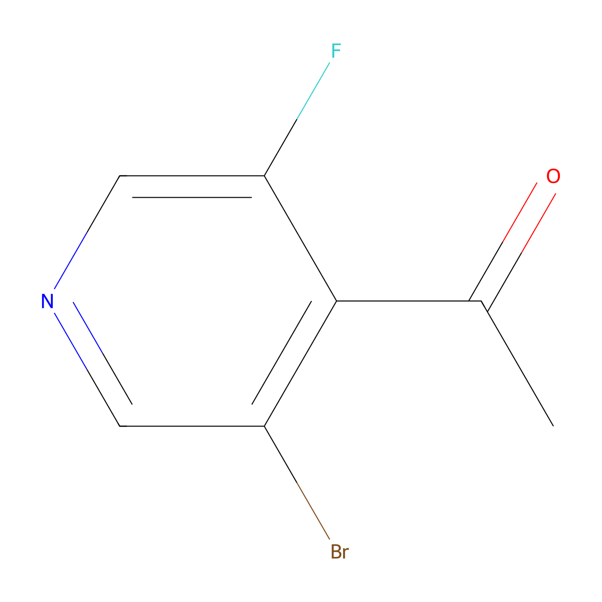 1-(3-Bromo-5-fluoropyridin-4-yl)ethanone molecular structure, CAS 1308669-76-2