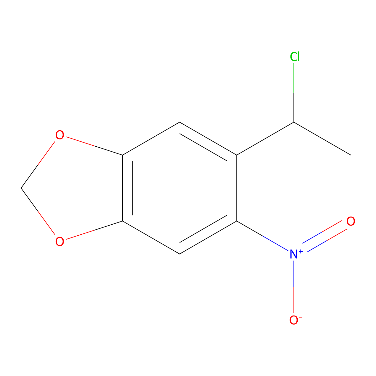 5-(1-chloroethyl)-6-nitro-2H-1,3-benzodioxole molecular structure, CAS 1308676-67-6