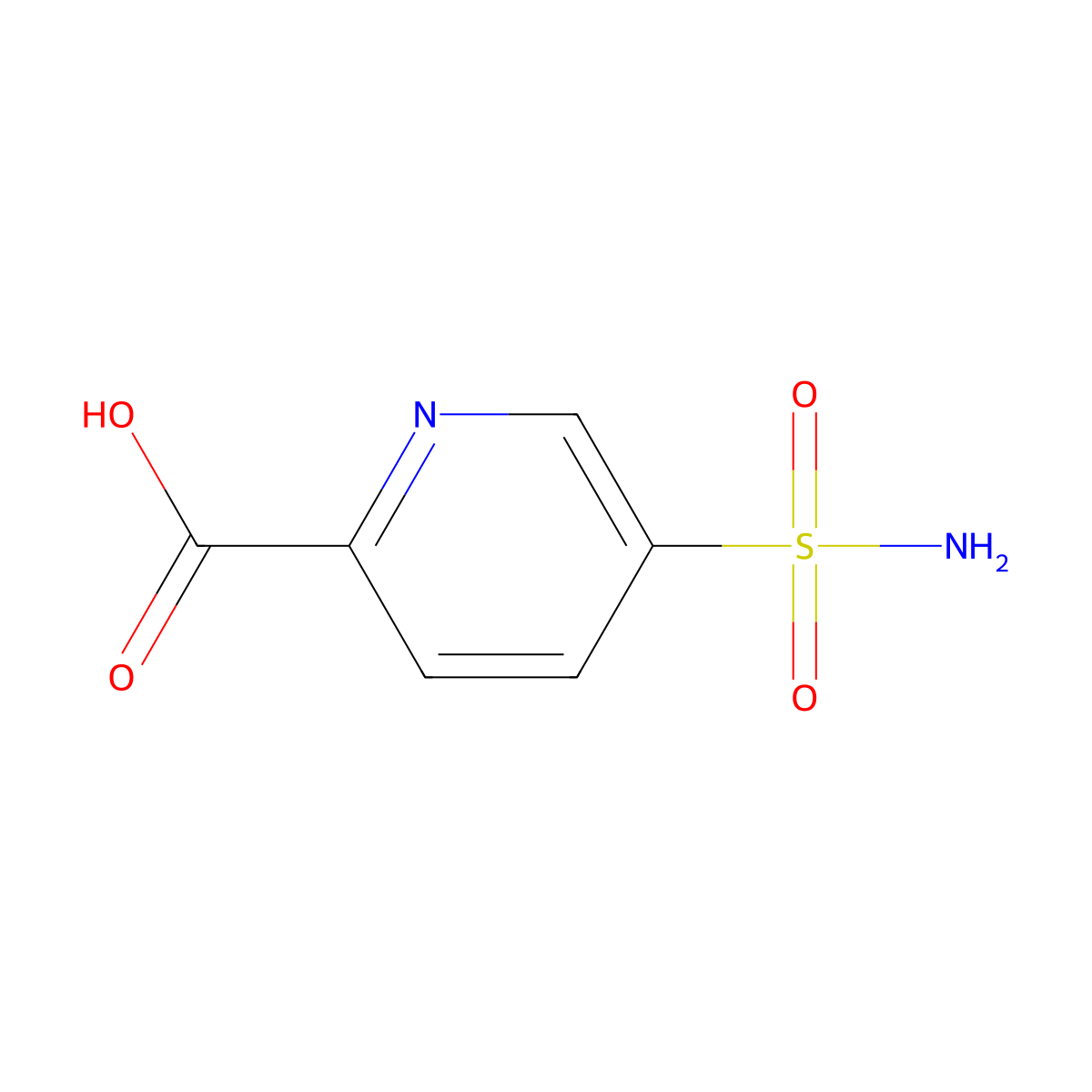 5-Sulfamoylpyridine-2-carboxylic acid molecular structure, CAS 1308677-67-9