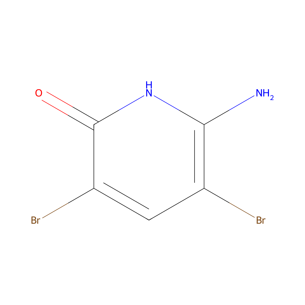 6-Amino-3,5-dibromopyridin-2(1H)-one molecular structure, CAS 1308677-76-0