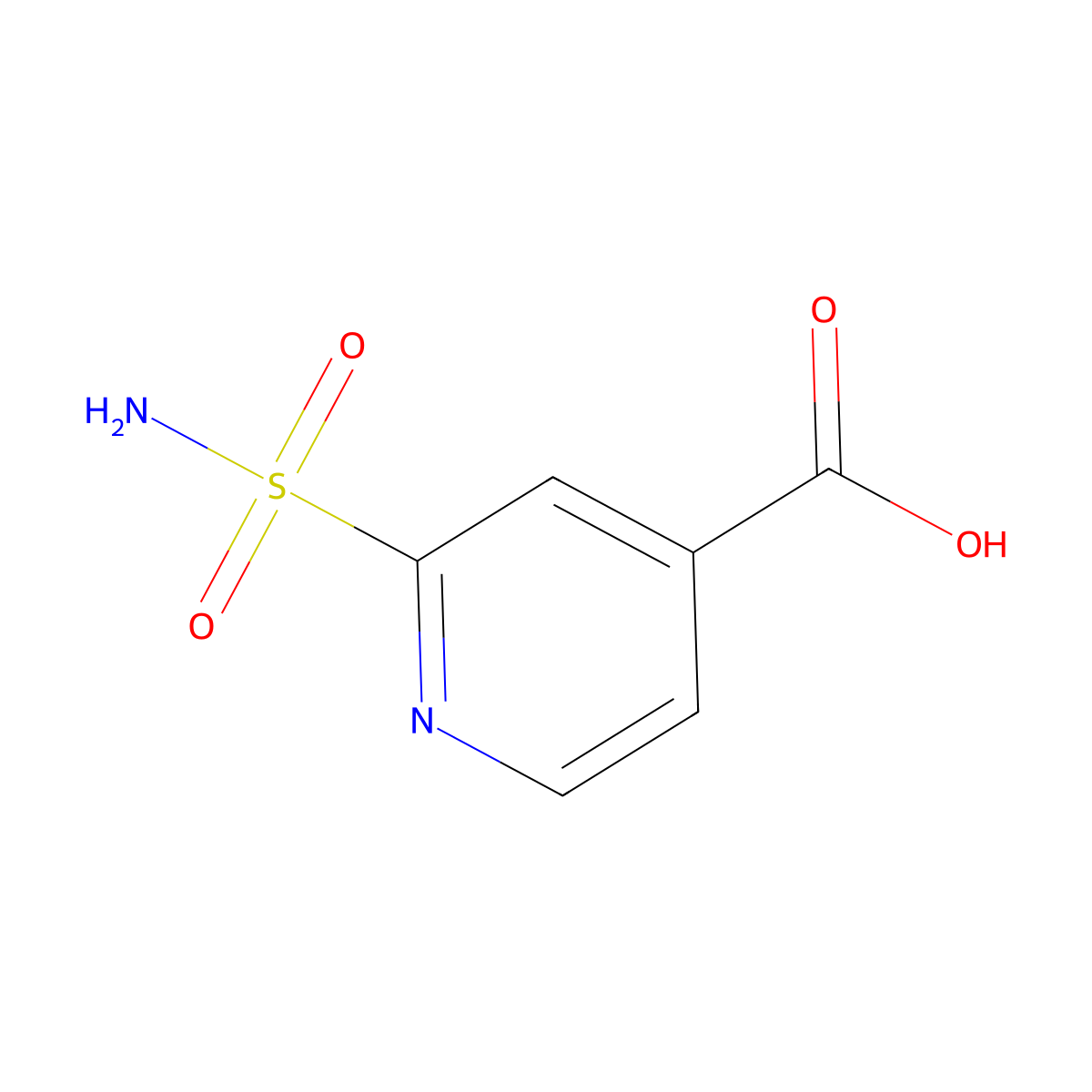 2-Sulfamoylpyridine-4-carboxylic acid molecular structure, CAS 1308677-82-8