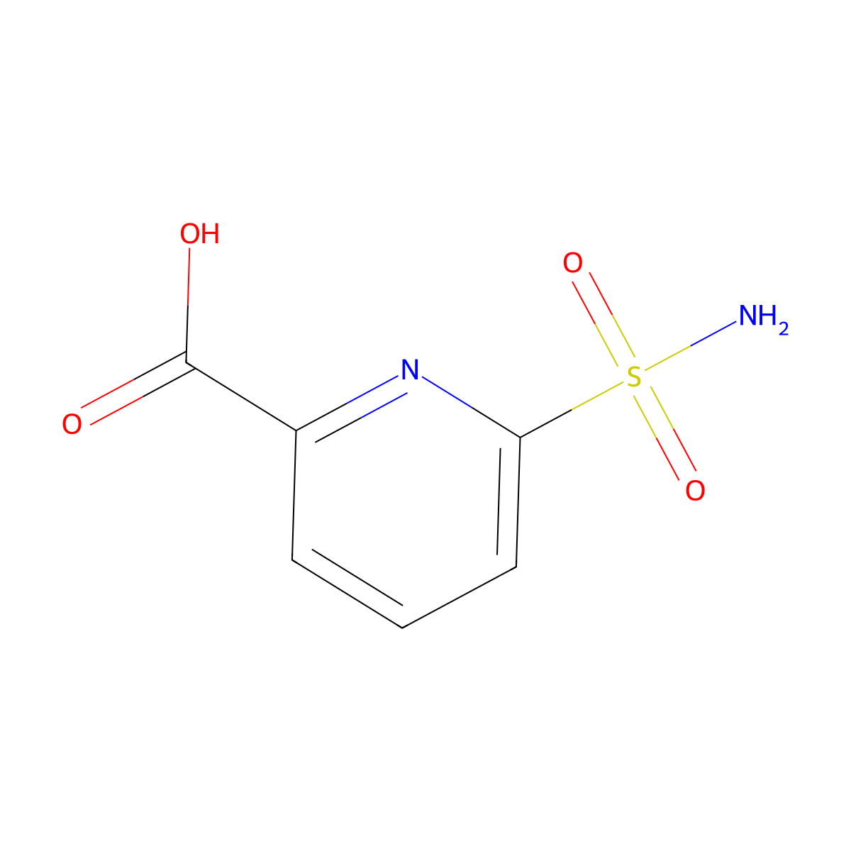 6-(Aminosulfonyl)-pyridine-2-carboxylic acid molecular structure, CAS 1308677-86-2
