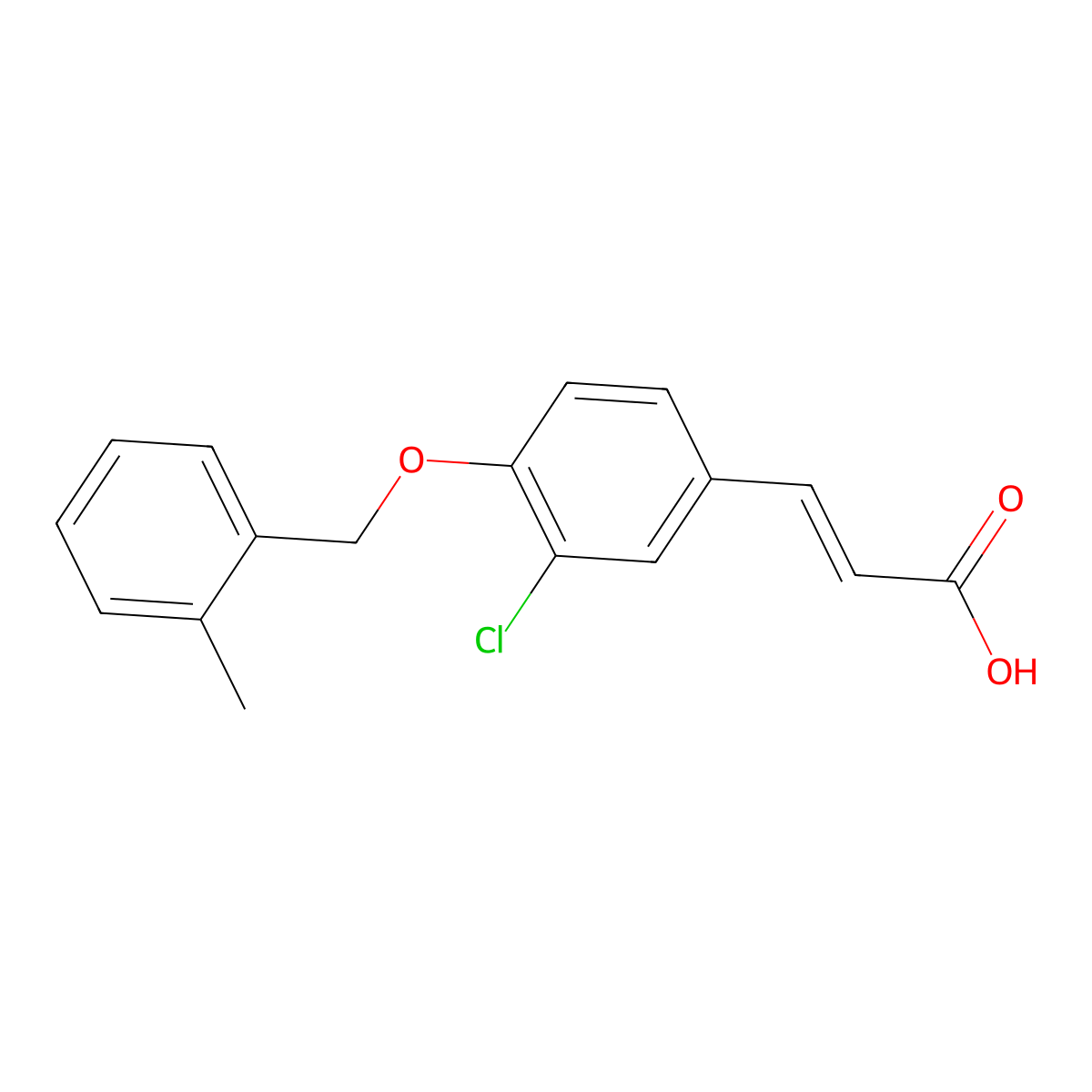 (2E)-3-{3-chloro-4-[(2-methylbenzyl)oxy]phenyl}acrylic acid molecular structure, CAS 1308690-41-6