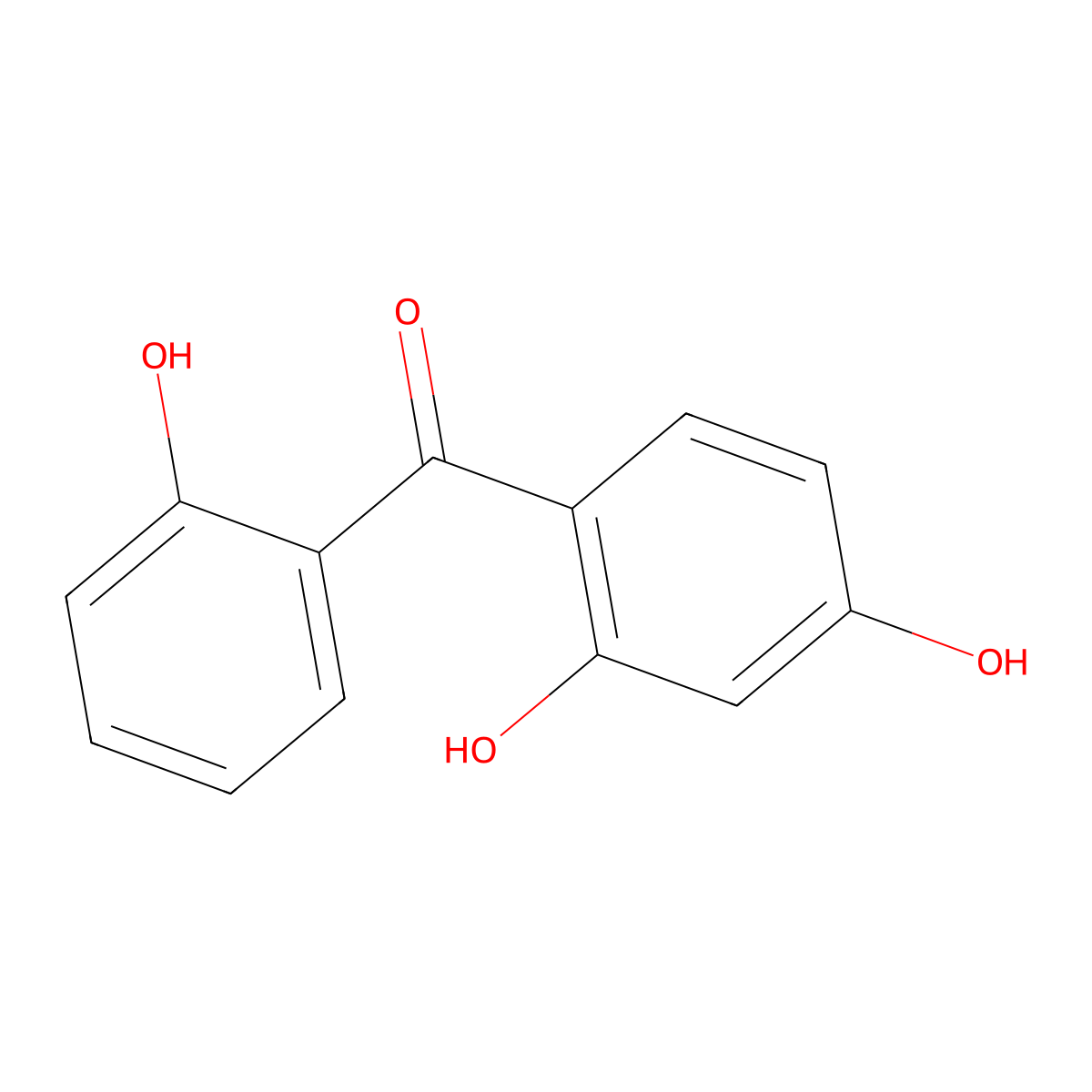 2,2',4-Trihydroxybenzophenone molecular structure, CAS 13087-18-8