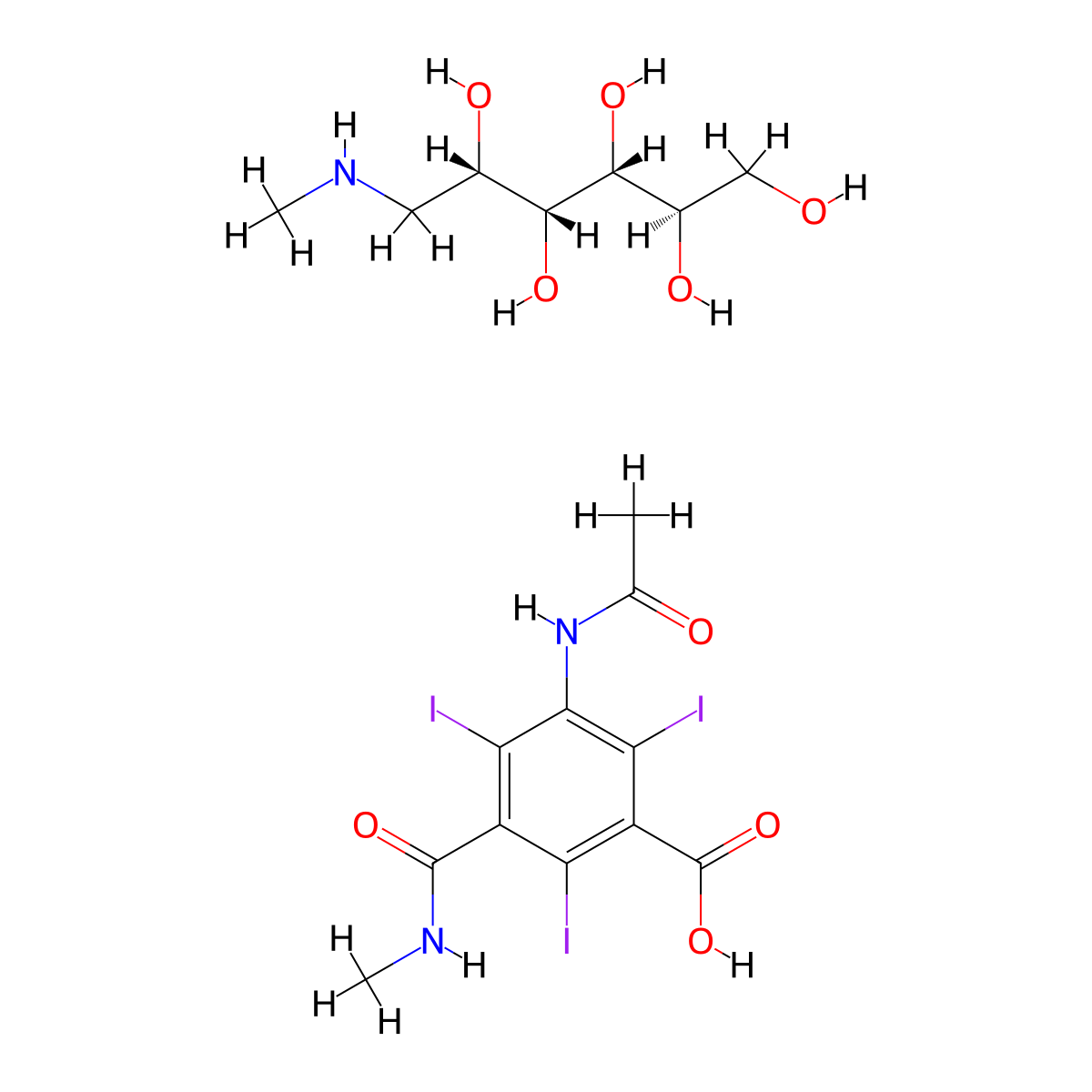 Iothalamate Meglumine molecular structure, CAS 13087-53-1