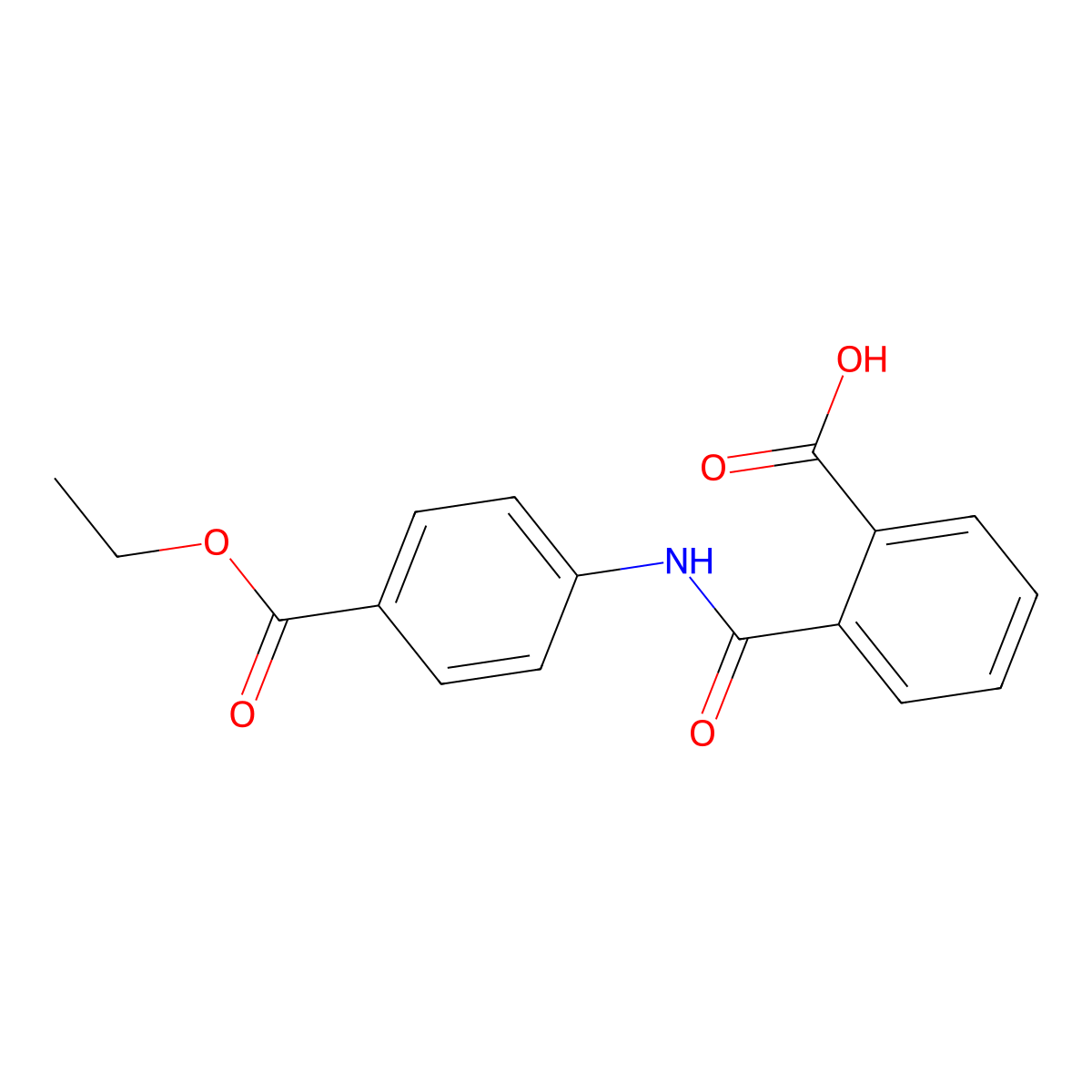 N-(4-Ethoxycarbonylphenyl)phthalamic acid molecular structure, CAS 130872-53-6