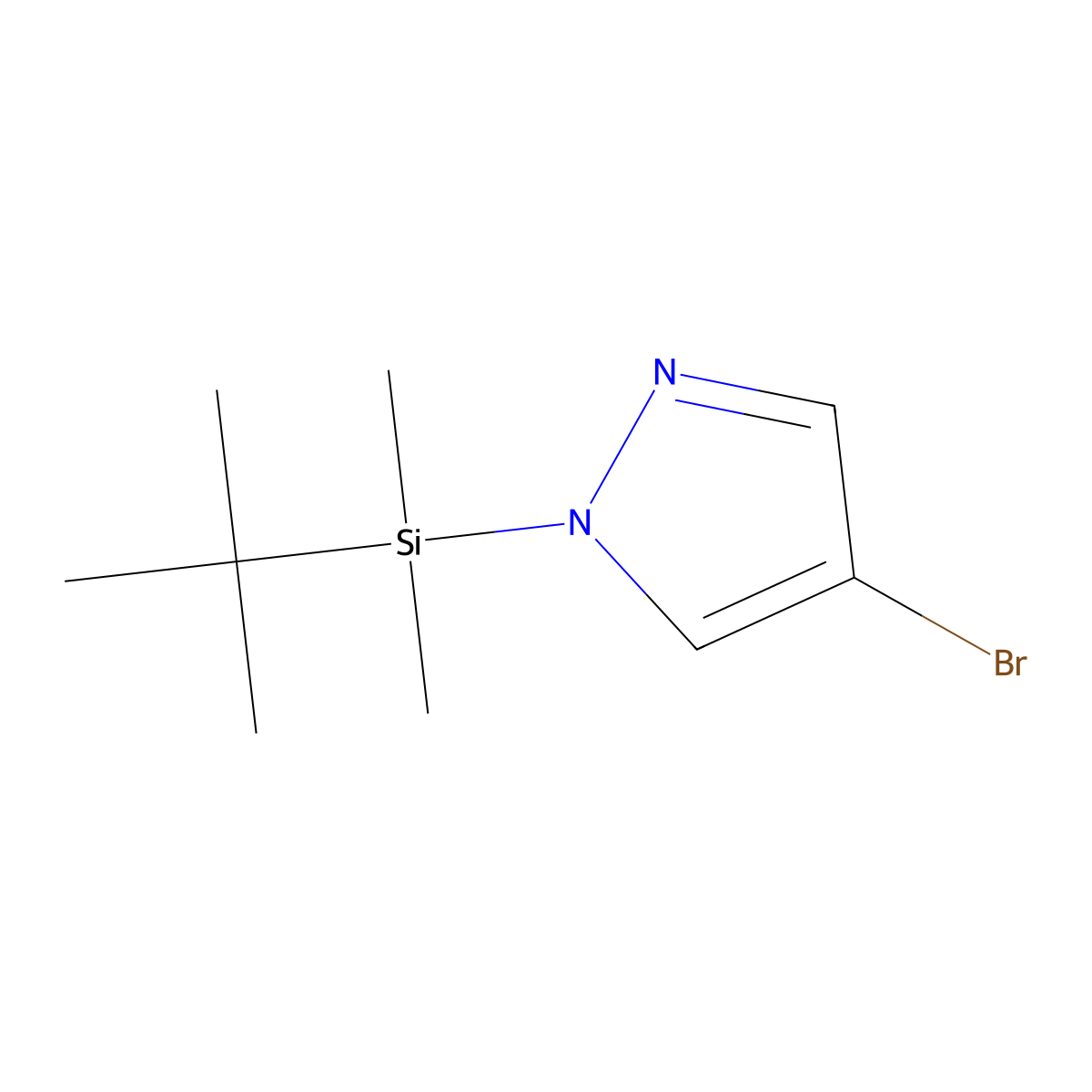 4-Bromo-1-(tert-butyldimethylsilyl)-1H-pyrazole molecular structure, CAS 130874-28-1