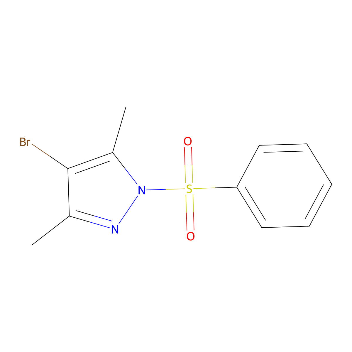1-Benzenesulfonyl-4-bromo-3,5-dimethyl-1H-pyrazole molecular structure, CAS 130874-32-7