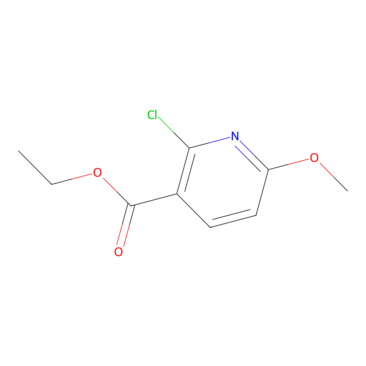 Ethyl 2-chloro-6-methoxynicotinate molecular structure, CAS 130879-37-7
