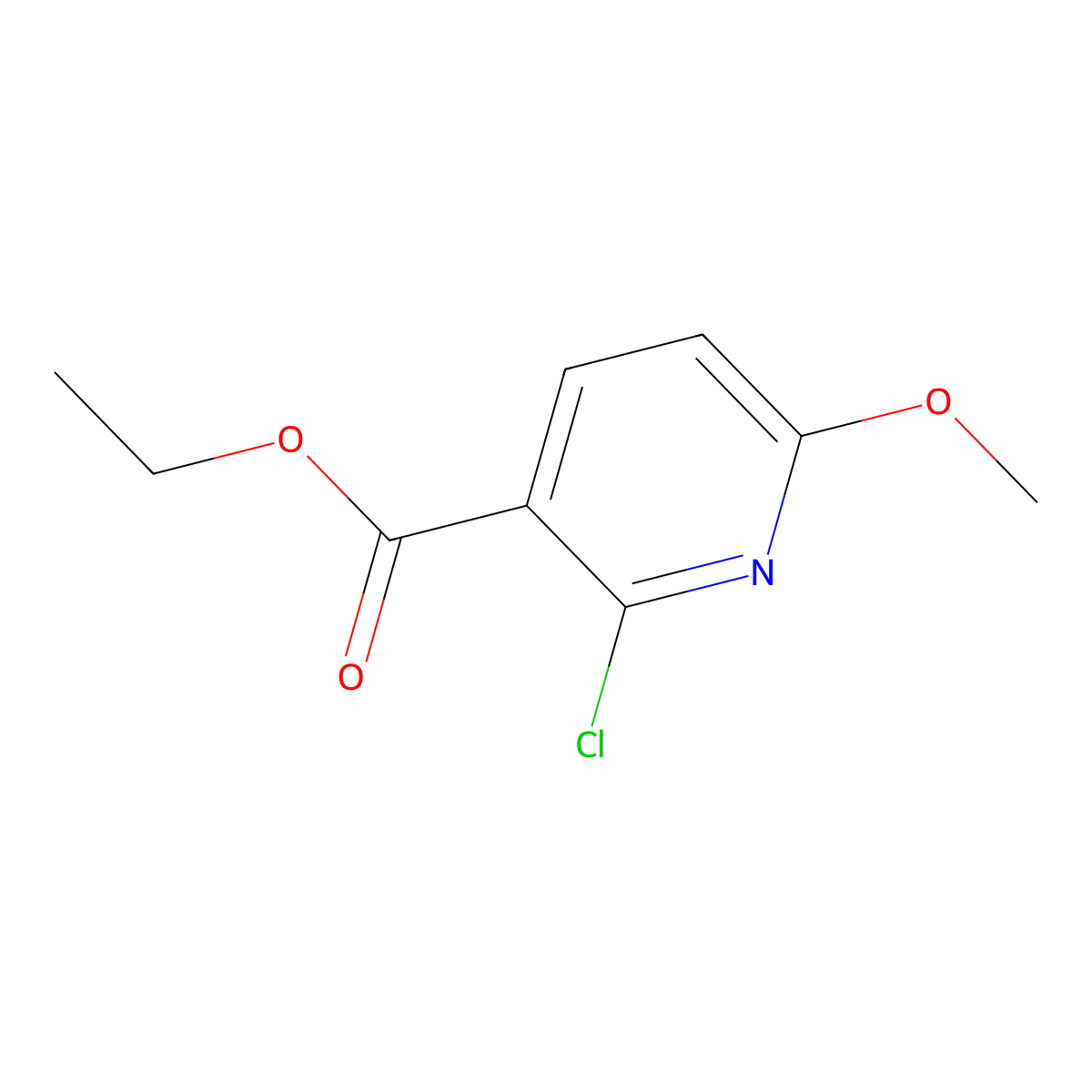 Ethyl 2-chloro-6-methoxynicotinate molecular structure, CAS 130879-37-7