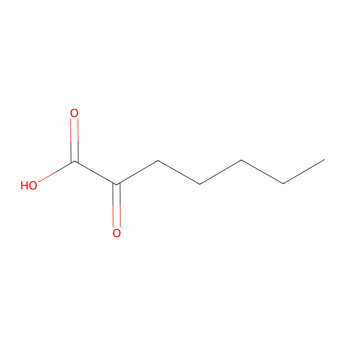 2-Keto-n-heptylic acid molecular structure, CAS 13088-48-7