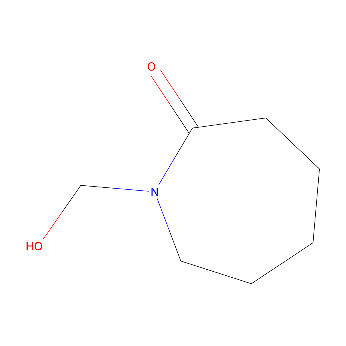 2H-Azepin-2-one, hexahydro-1-(hydroxymethyl)- molecular structure, CAS 13088-64-7