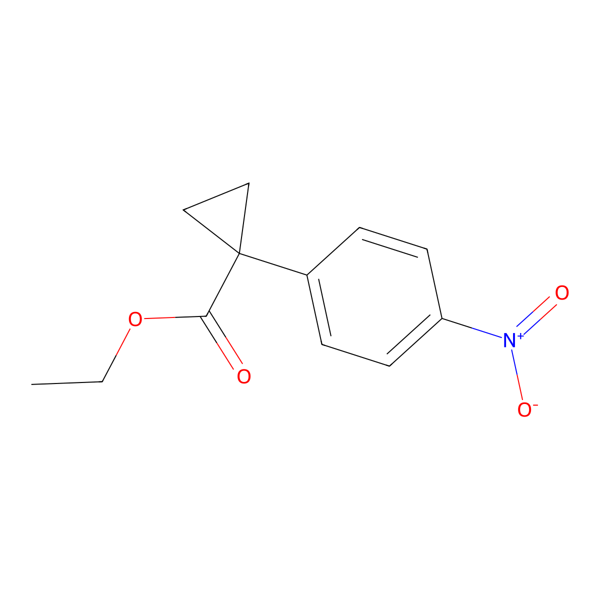 Ethyl 1-(4-nitrophenyl)cyclopropanecarboxylate molecular structure, CAS 1308814-98-3