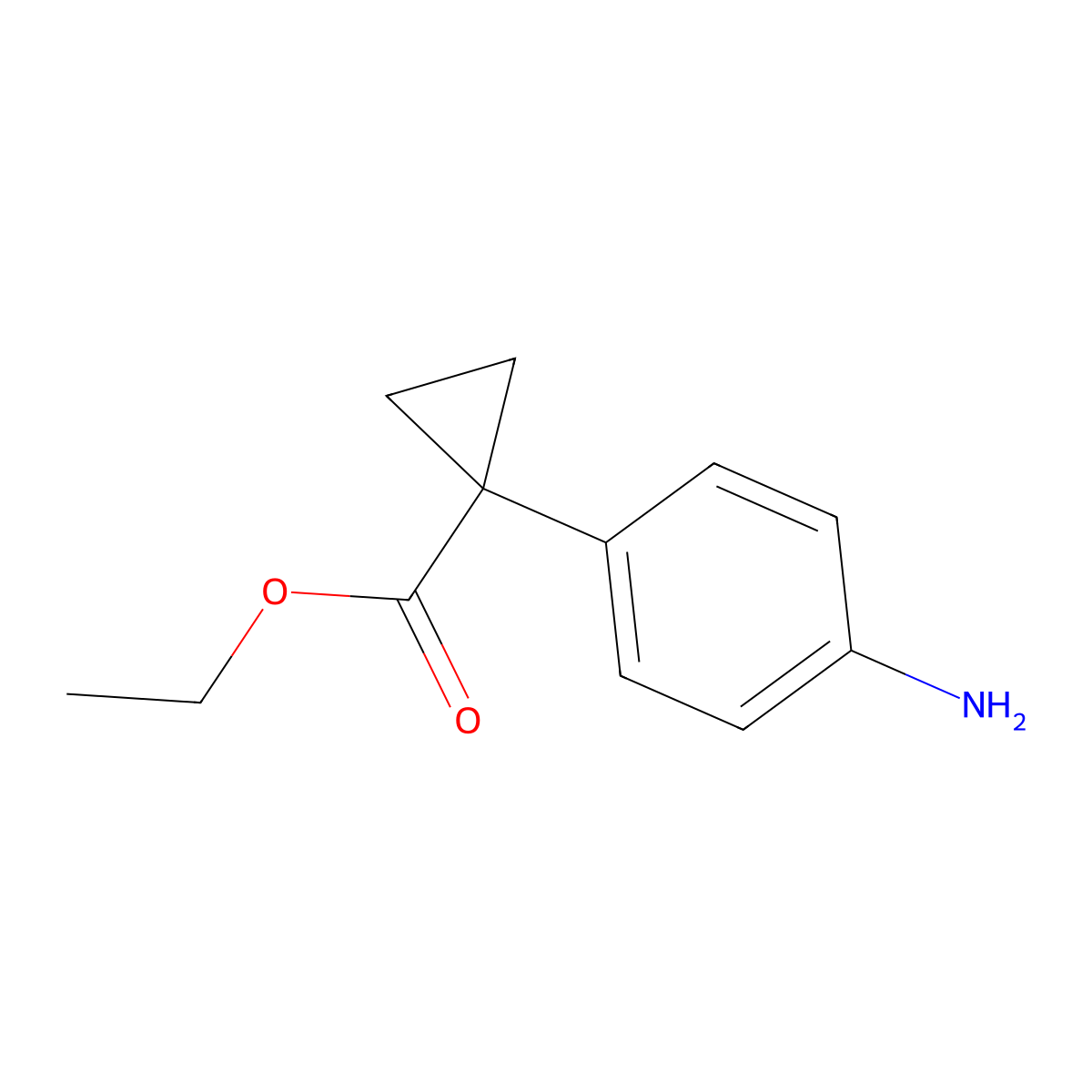 Ethyl 1-(4-aminophenyl)cyclopropanecarboxylate molecular structure, CAS 1308814-99-4