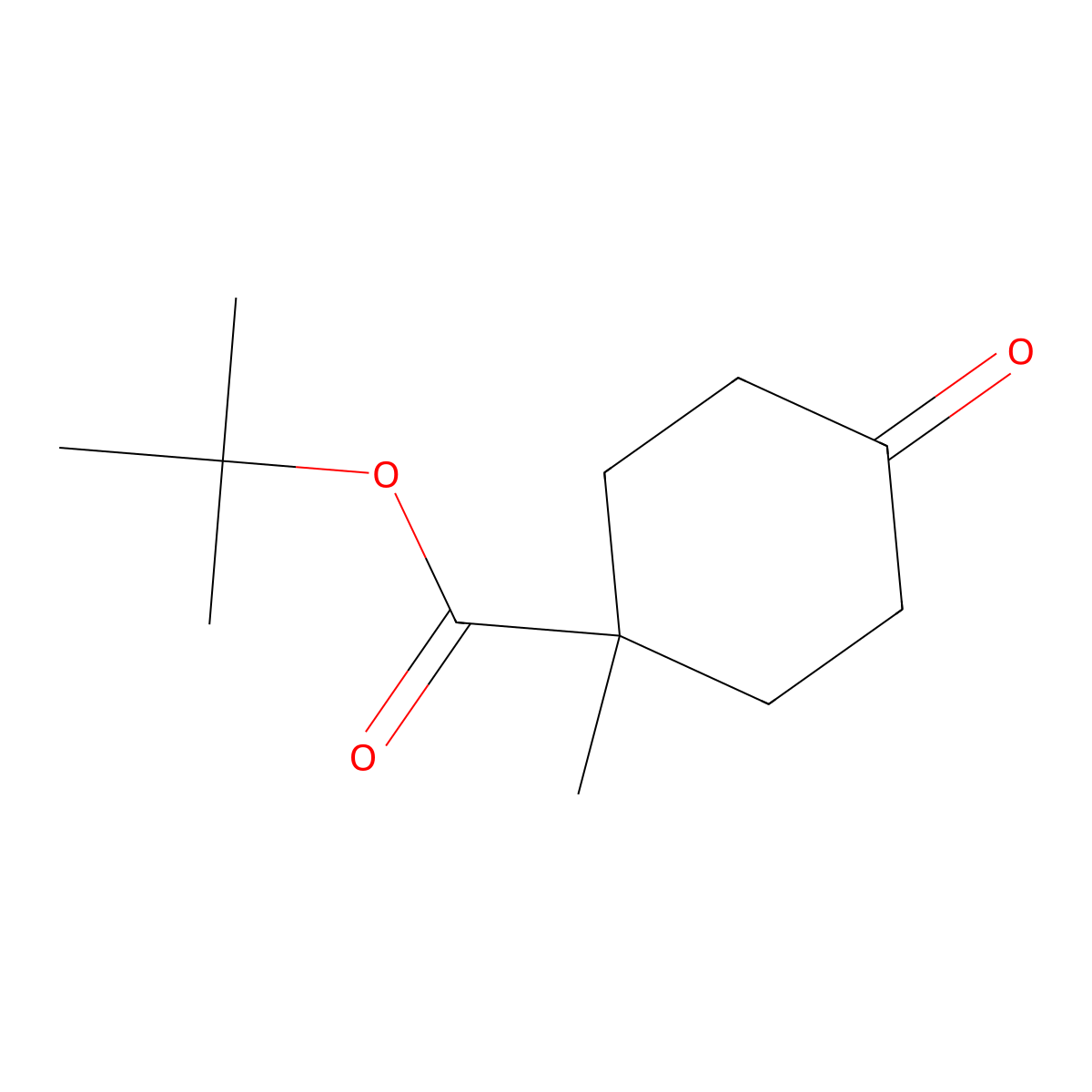 Tert-butyl 1-methyl-4-oxocyclohexanecarboxylate molecular structure, CAS 1308838-28-9